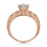 Pierścionek z kwadratowym diamentem różowe złoto SBP_020